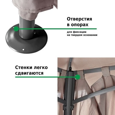Шатер-беседка Green Glade 1068 3х4м полиэстер